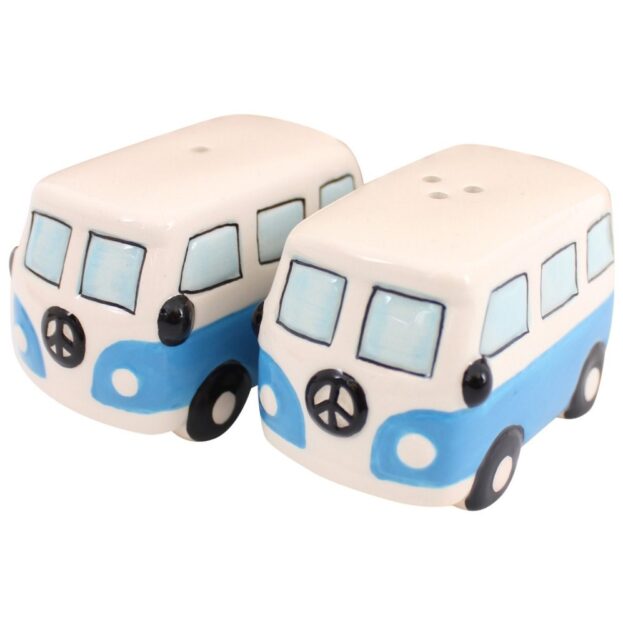 PAIR OF BLUE CAMPERVAN CRUET SETS