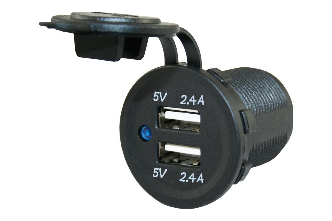 Power Line Socket USB Charger 2x 2.4A – Camping Stuff